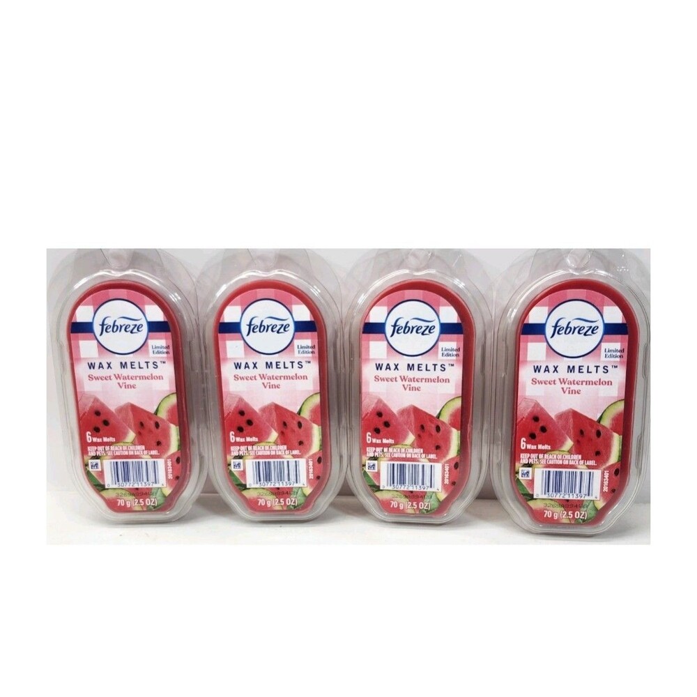 4x Febreze Wax Melts Sweet Watermelon Vine 2.5 Oz Bundle Limited Edition